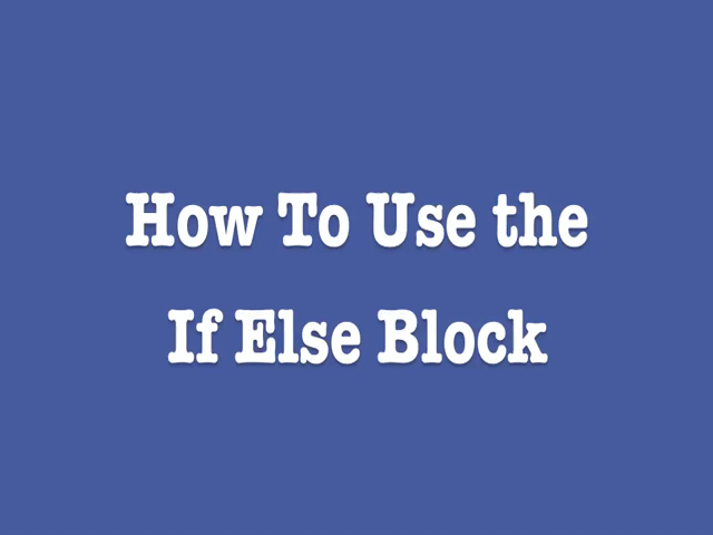 how to use the if else block
